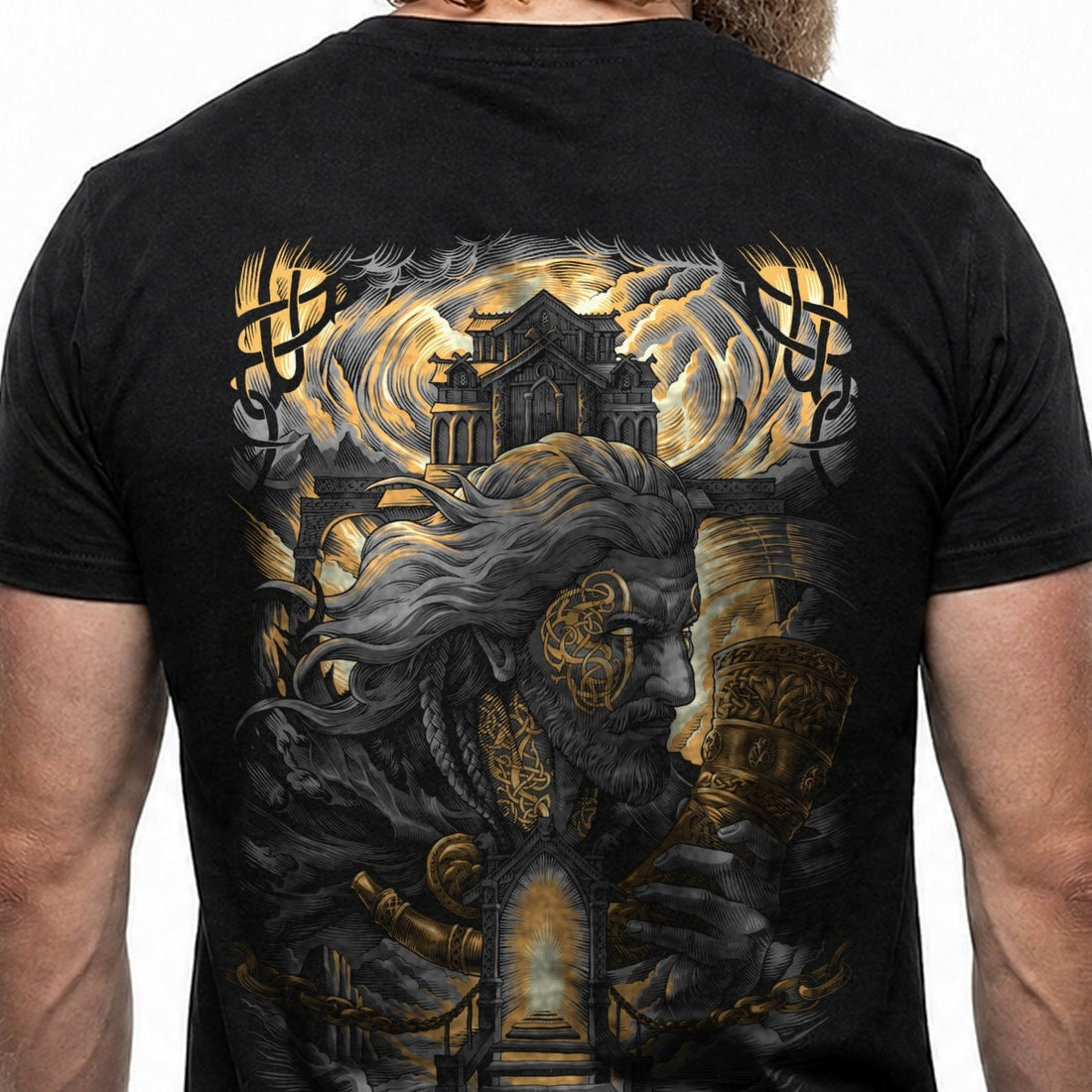Heimdall Wächter von Asgard – Detail des handgezeichneten Drucks