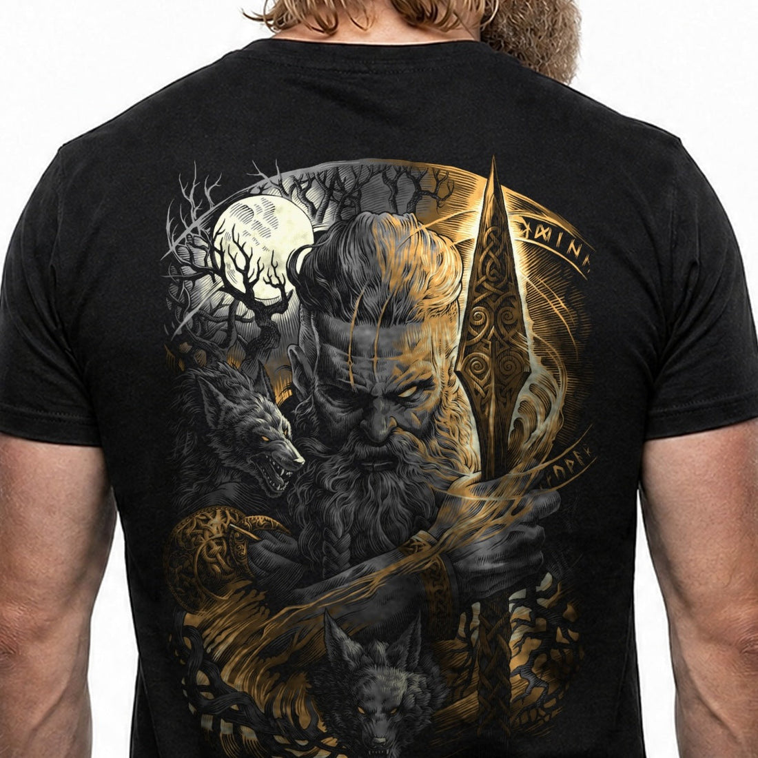 Odin Allvater – Detail des handgezeichneten Drucks