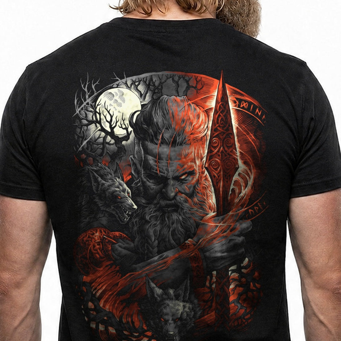 Odin Allvater – Detail des handgezeichneten Drucks