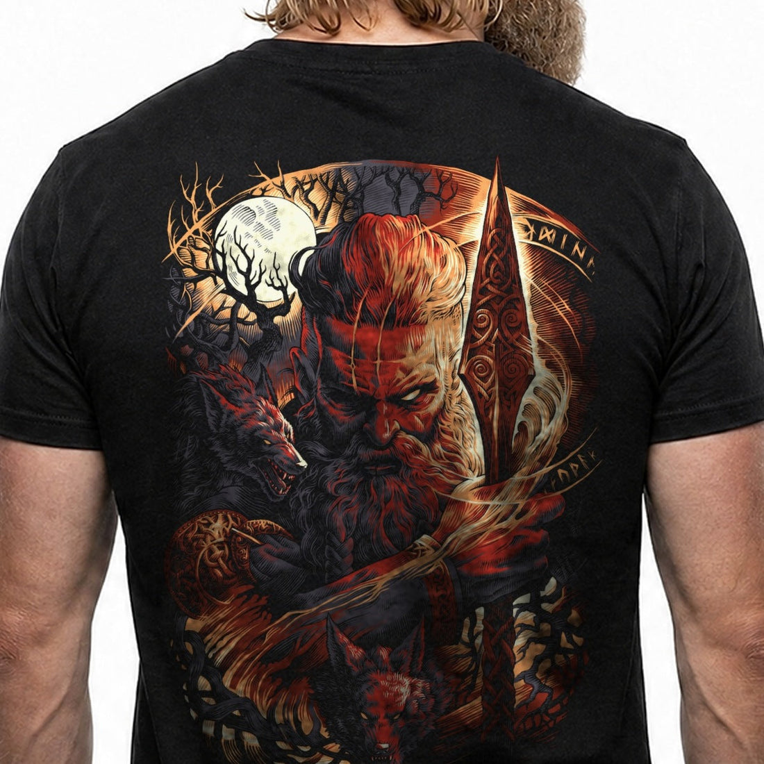 Odin Allvater – Detail des handgezeichneten Drucks