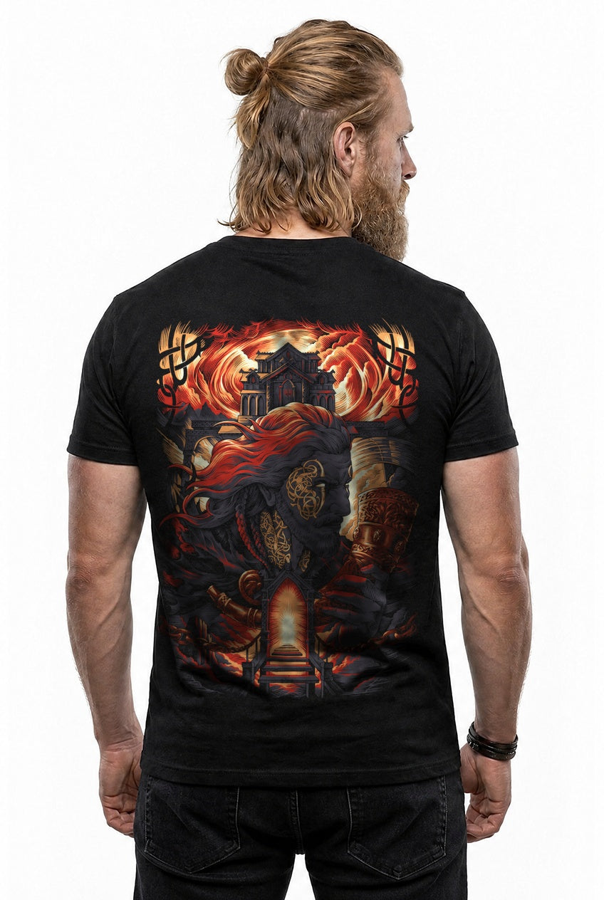 Heimdall Wächter von Asgard – Rot/Orange Rückendruck